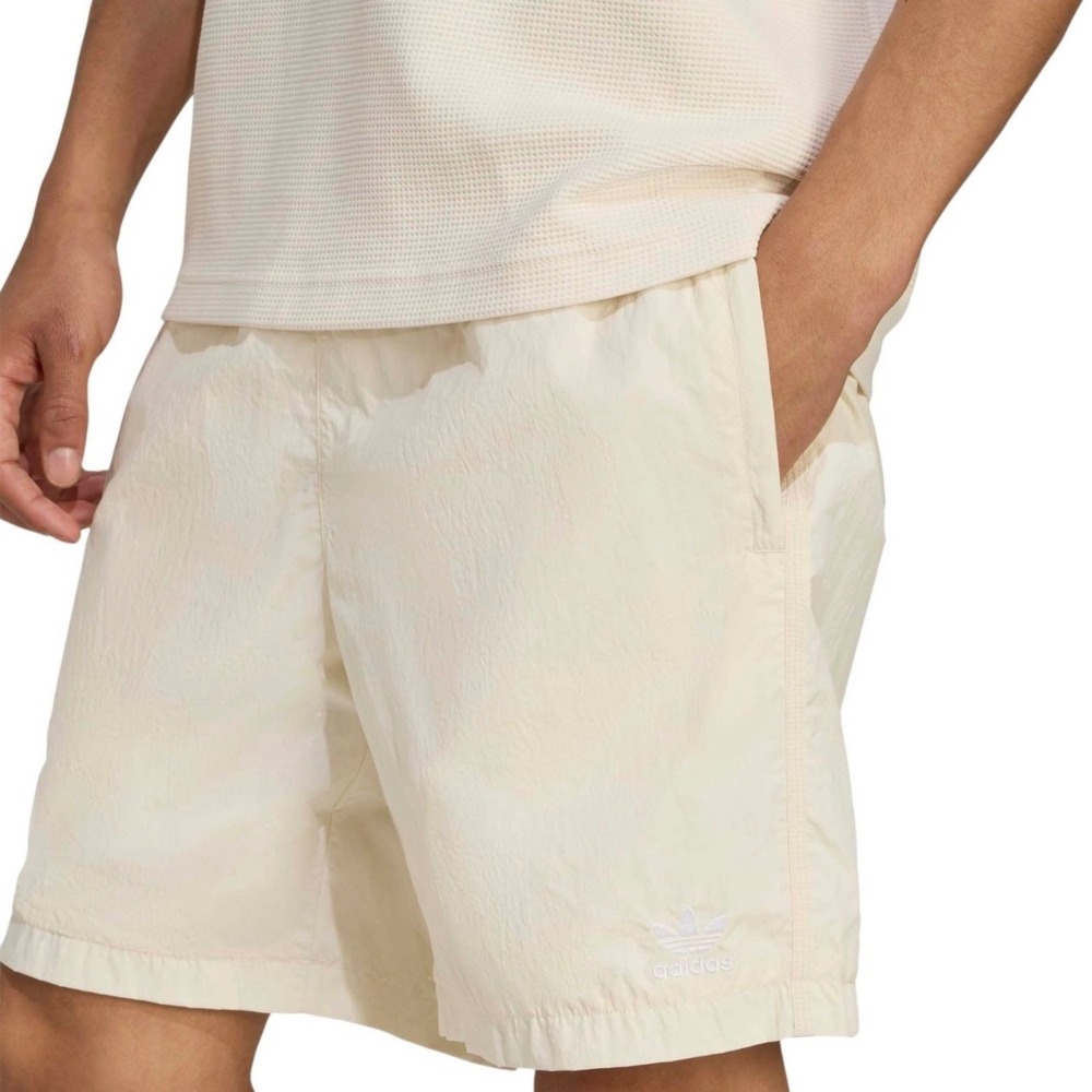 Mens Adidas Originals Trefoil Essential Woven Shorts 7" Sz Small Beige Off White